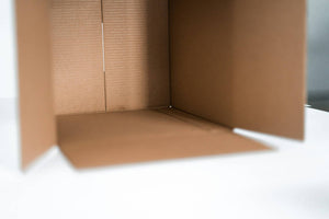Open white shipping box