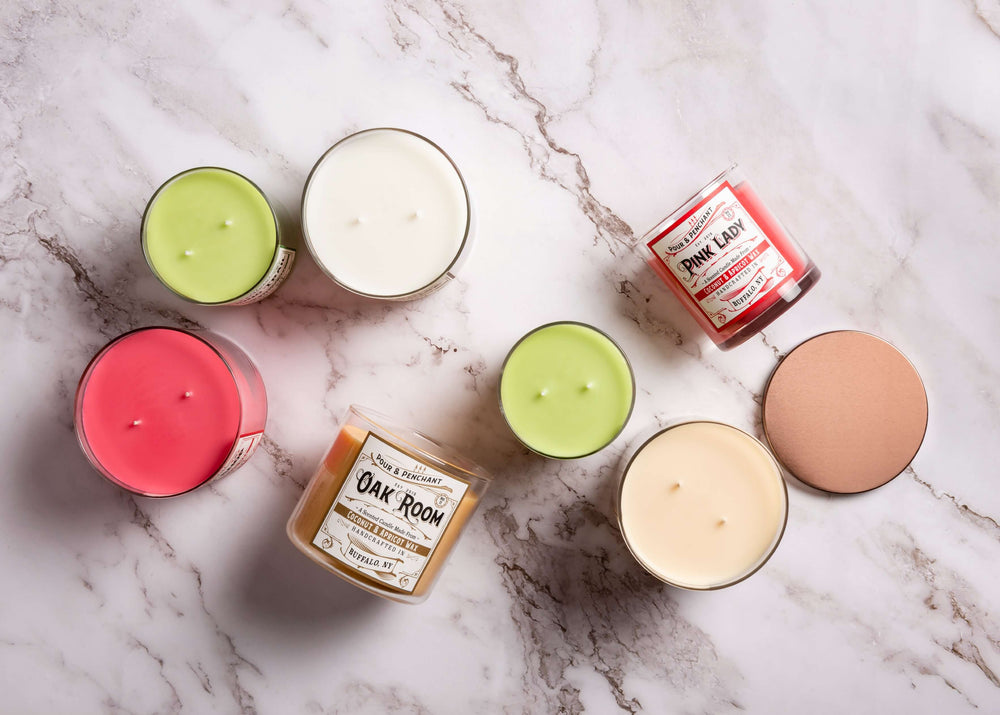 Pour and Penchant Holiday Scented Candles made in Buffalo. New York