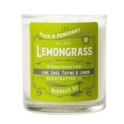 Pour & Penchant 10 oz Scented Candle - LEMONGRASS - Lemon, Thyme, Sage & Lime