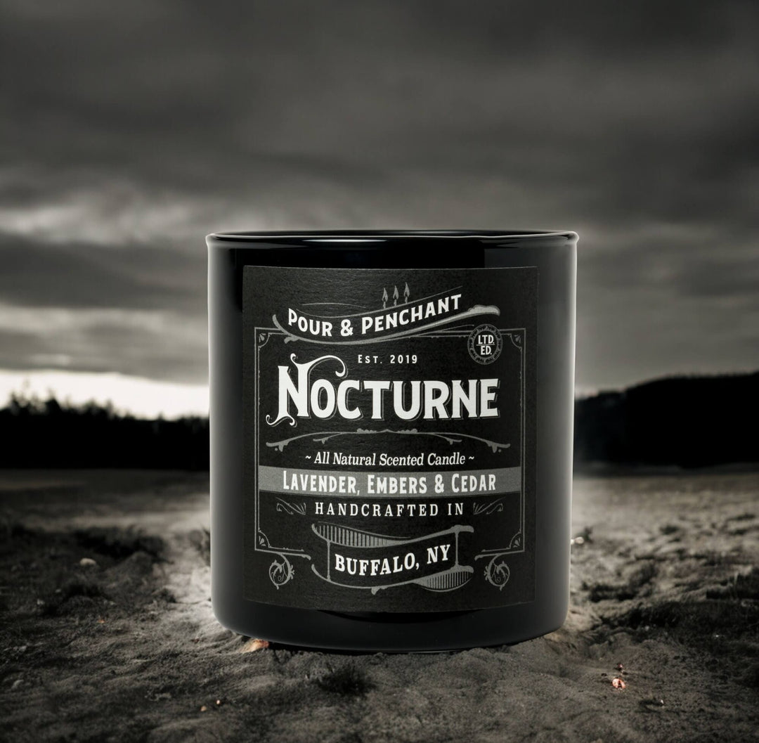 Pour & Penchant 10 oz Scented Candle - NOCTURNE - Lavender, Embers & Cedar