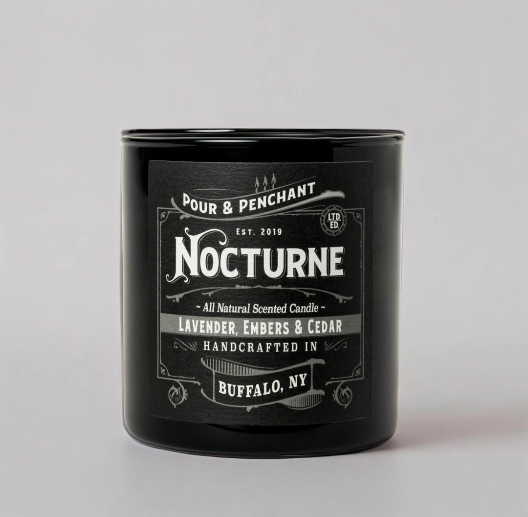 Pour & Penchant 10 oz Scented Candle - NOCTURNE - Lavender, Embers & Cedar