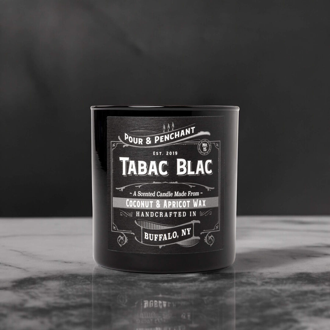 Pour & Penchant 10 oz Scented Candle - TABAC BLAC no.15 - Tobacco Flower, Oud Wood, Tonka, Amber