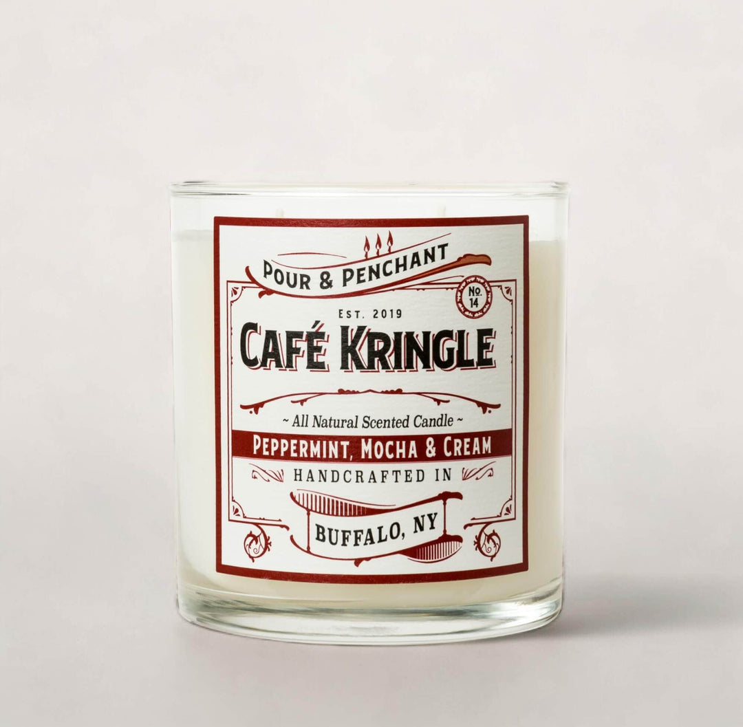 Pour & Penchant 10 oz Scented Candle - Café Kringle - Peppermint, Mocha, Vanilla & Cream