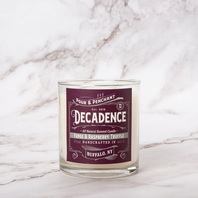Pour & Penchant 10 oz Scented Candle - DECADENCE no.94 - Chocolate Fudge, Raspberry, White Chocolate