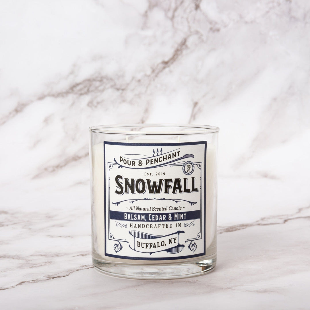 Pour & Penchant 10 oz Scented Candle - SNOWFALL no.85 - Balsam Fir, Cedar & Mint