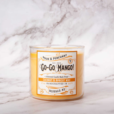 Pour & Penchant 16.5 oz Scented Candle - GO GO MANGO! no.74 - Coconut, Mango, Pineapple & Cane Sugar