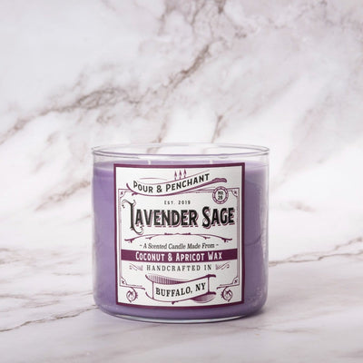 Pour & Penchant 16.5 oz Scented Candle - LAVENDER SAGE no.28 - Lavender, Sage & Green Leaves 