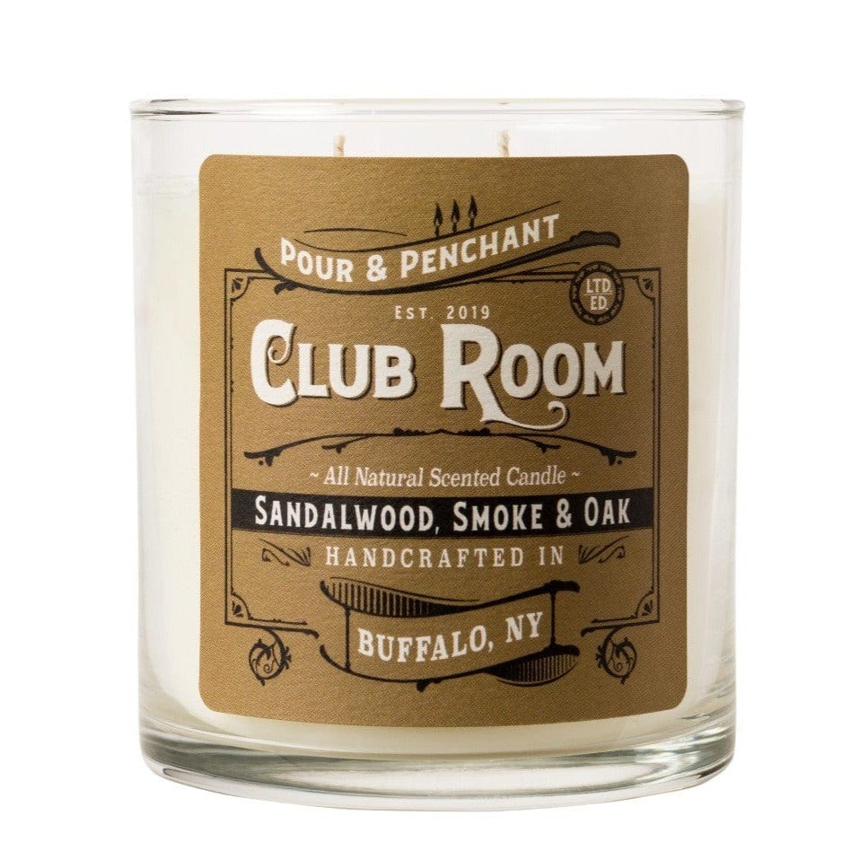 Pour & Penchant 10 oz Scented Candle - CLUB ROOM - Sandalwood, Smoke & Oak