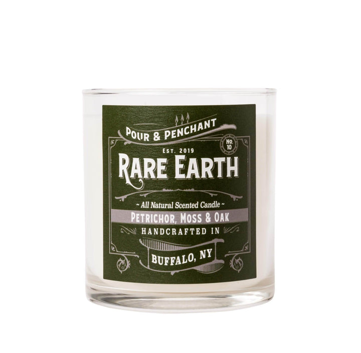 Pour & Penchant 10 oz Scented Candle - RARE EARTH - Petrichor, Reindeer Moss & Golden Oak