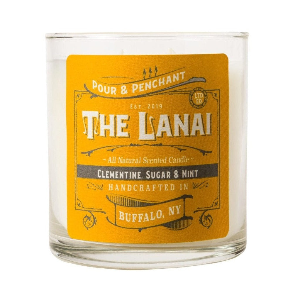 Pour & Penchant 10 oz Scented Candle - THE LANAI - Clementine, Sugarcane & Mint