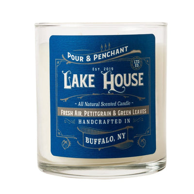 Pour & Penchant 10 oz Scented Candle - LAKE HOUSE - Ozone, Petitgrain, Palm & Green Leaves