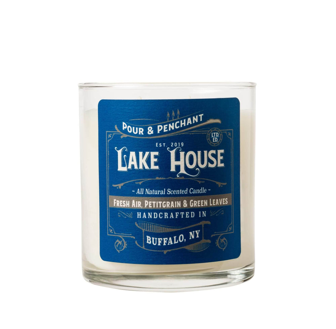 Pour & Penchant 10 oz Scented Candle - LAKE HOUSE - Ozone, Petitgrain, Palm & Green Leaves