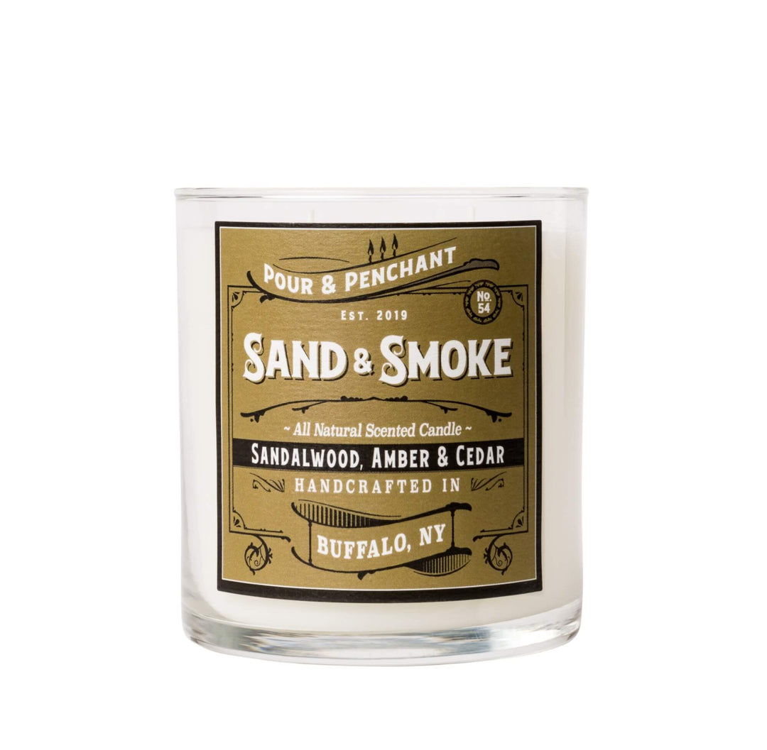 Pour & Penchant 10 oz Scented Candle - SAND & SMOKE no.54 - Sandalwood, Amber & Cedar