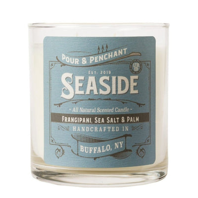 Pour & Penchant 10 oz Scented Candle - SEASIDE - Frangipani, Sea Salt & Palm