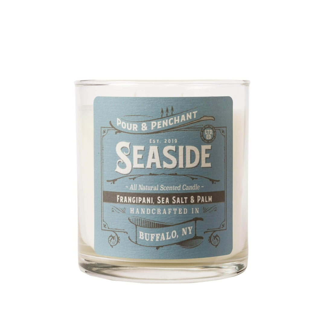 Pour & Penchant 10 oz Scented Candle - SEASIDE - Frangipani, Sea Salt & Palm