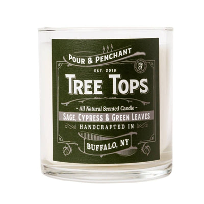 Pour & Penchant 10 oz Scented Candle - TREE TOPS no.03 - Sage, Cypress & Green Leaves