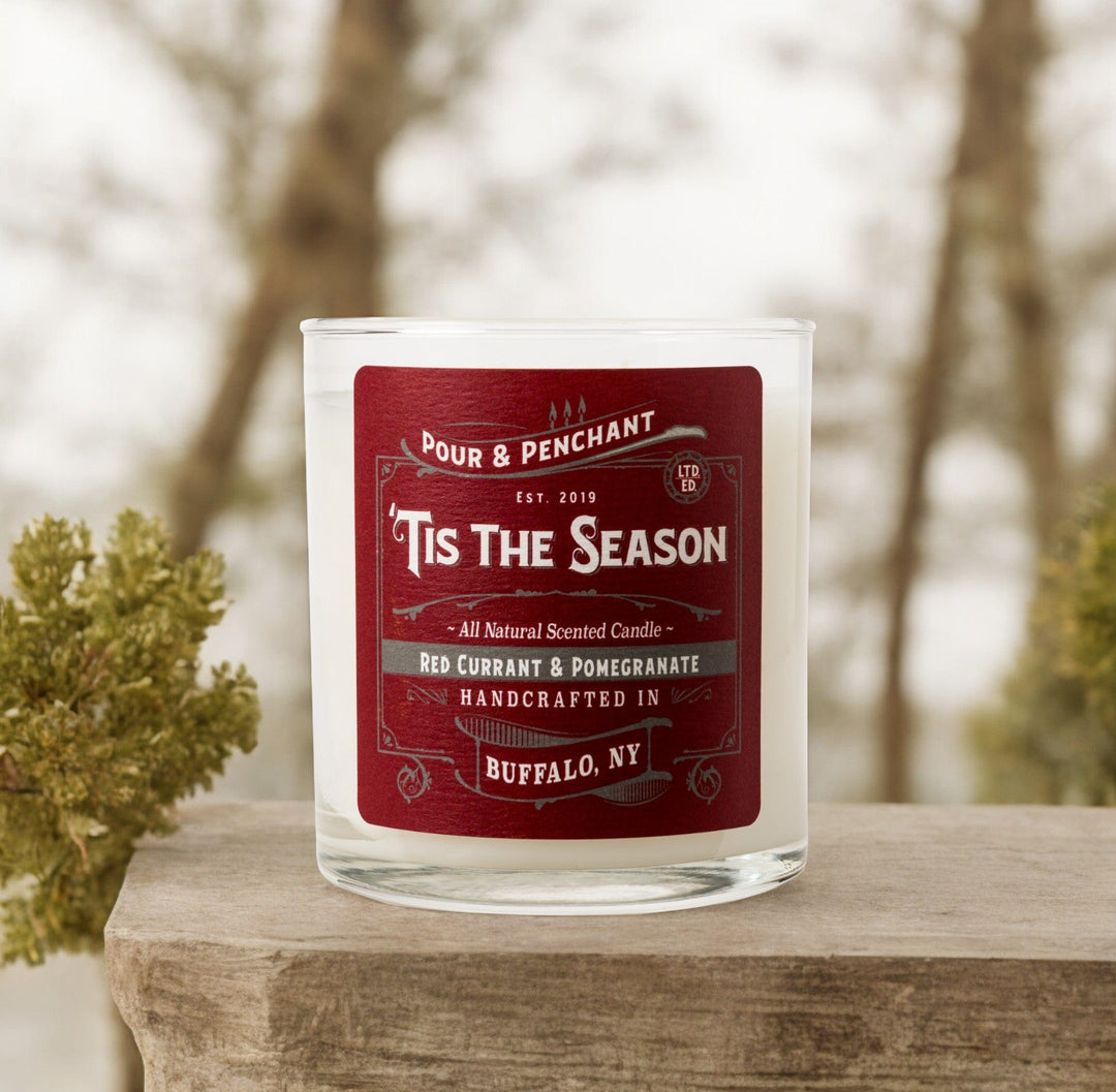 Pour & Penchant 10 oz Scented Candle - 'TIS THE SEASON - Red Currant & Pomegranate