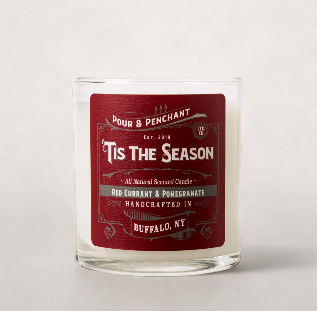 Pour & Penchant 10 oz Scented Candle - 'TIS THE SEASON - Red Currant & Pomegranate