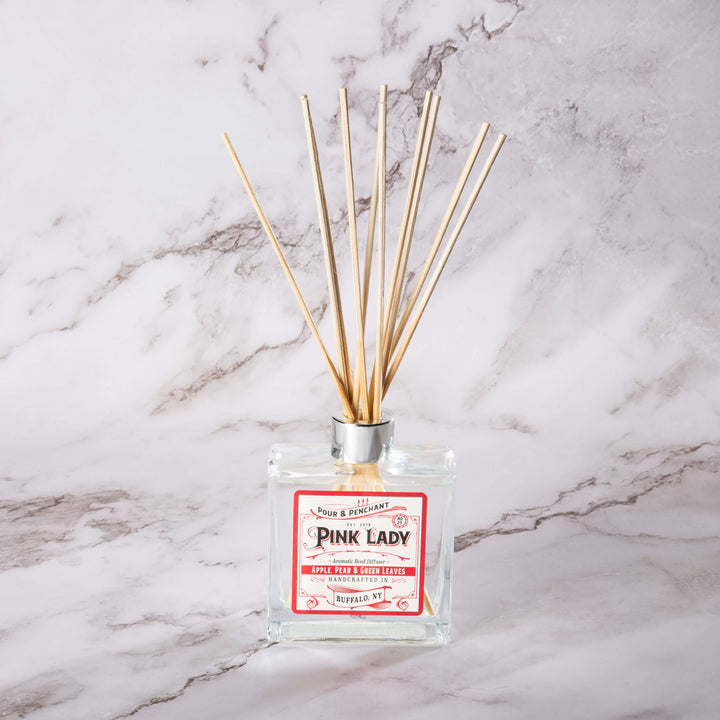Pour & Penchant 7 oz Reed Diffuser - PINK LADY no.23 - Apple, Pear, Green Leaves & Vanilla